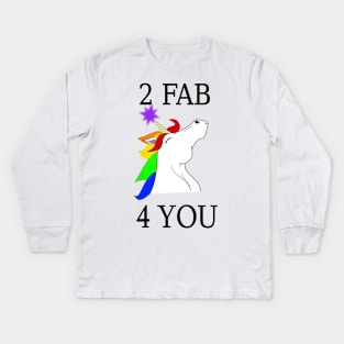 Fabulous Rainbow Unicorn Kids Long Sleeve T-Shirt